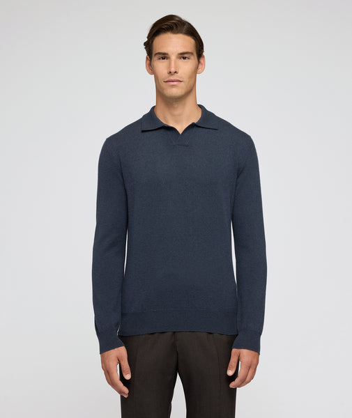 Sweater in petrol blue cashmere