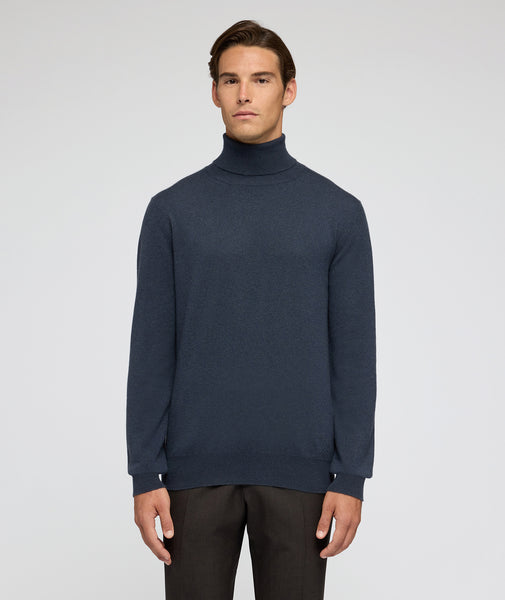 Sweater in petrol blue cashmere