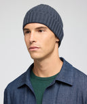 Gorro en cachemira azul petróleo