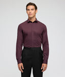 Camicia cerimonia in cotone bordeaux