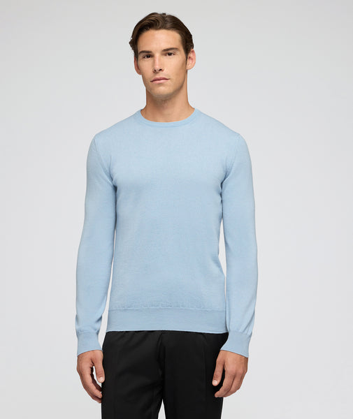 Sweater in light blue cashmere