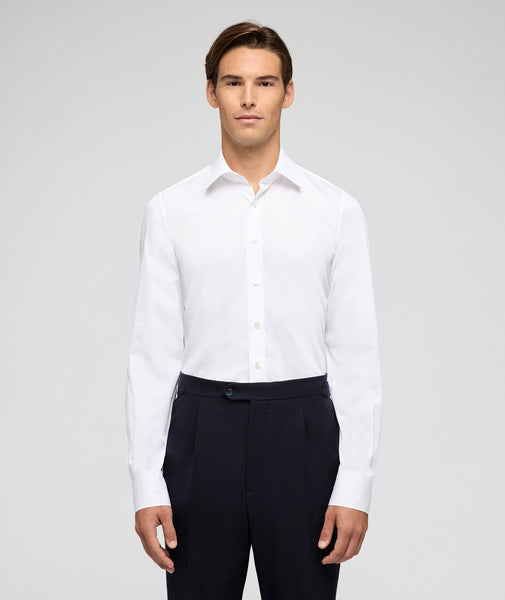 Chemise Dobby de Coton Blanc