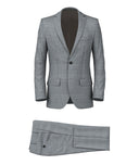 Suit in light blue Prince of Wales wool