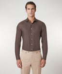 Chemise sur mesure pour hommes Tabac en Zéphir de Lin