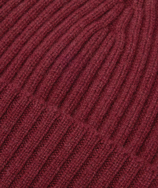 Bonnet en cachemire bordeaux