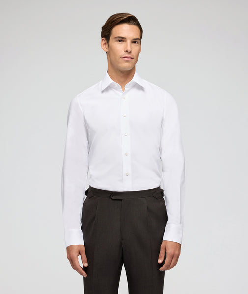 Chemise sur mesure pour hommes Blanche en Oxford de Coton