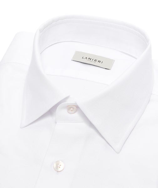 Chemise sur mesure pour hommes Blanche en Oxford de Coton