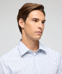 Camicia in cotone rigata azzurra