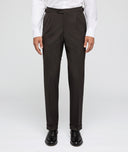 Pantalon Sur Mesure marron en flanelle de laine