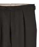 Pantalon Sur Mesure marron en flanelle de laine