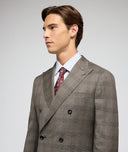 Gunmetal grey and light blue Prince of Wales suit