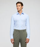 Camisa fil a fil azul claro