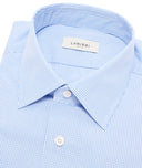 Chemise Coton Bleu Ciel à Micro Carreaux