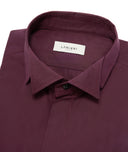 Camicia cerimonia in cotone bordeaux