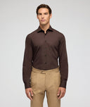 Camicia cerimonia in cotone marrone
