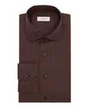 Camicia cerimonia in cotone marrone