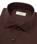 Camicia cerimonia in cotone marrone
