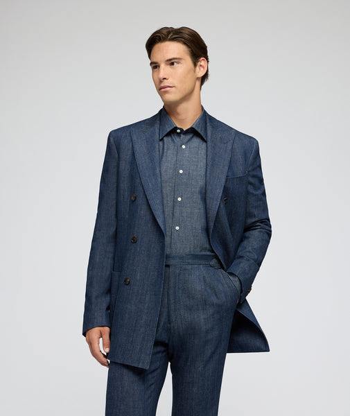 Traje en denim azul