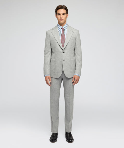 Traje en franela de lana gris claro mélange