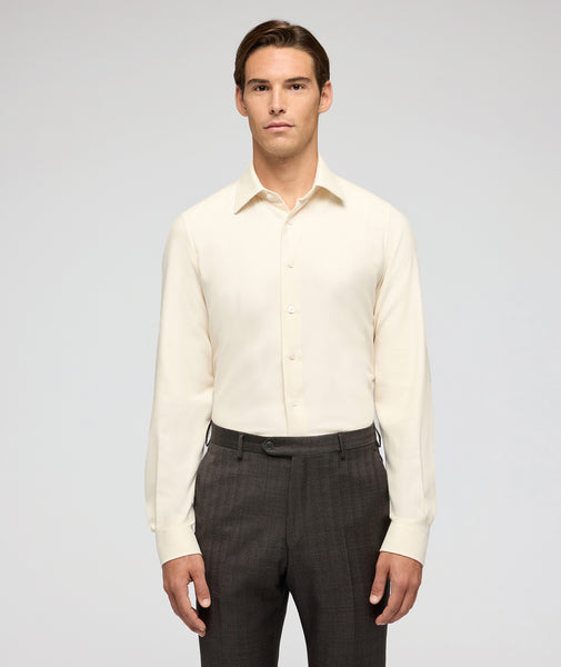 Camisa de franela de algodón blanca