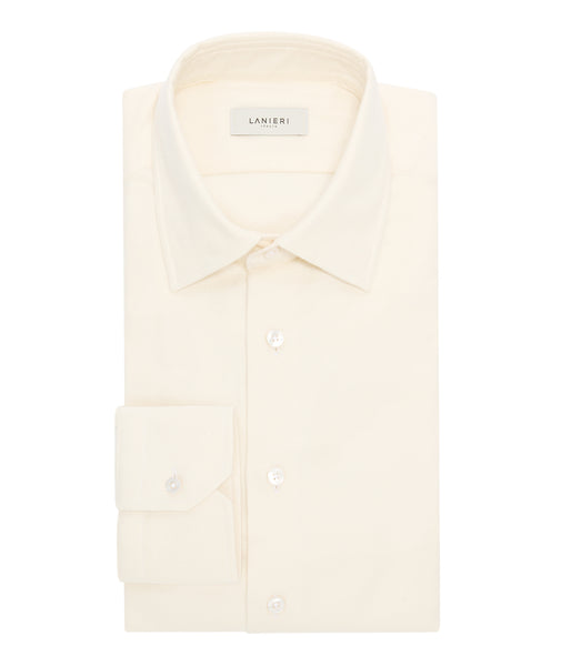Camisa de franela de algodón blanca