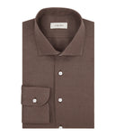 Chemise sur mesure pour hommes Tabac en Zéphir de Lin